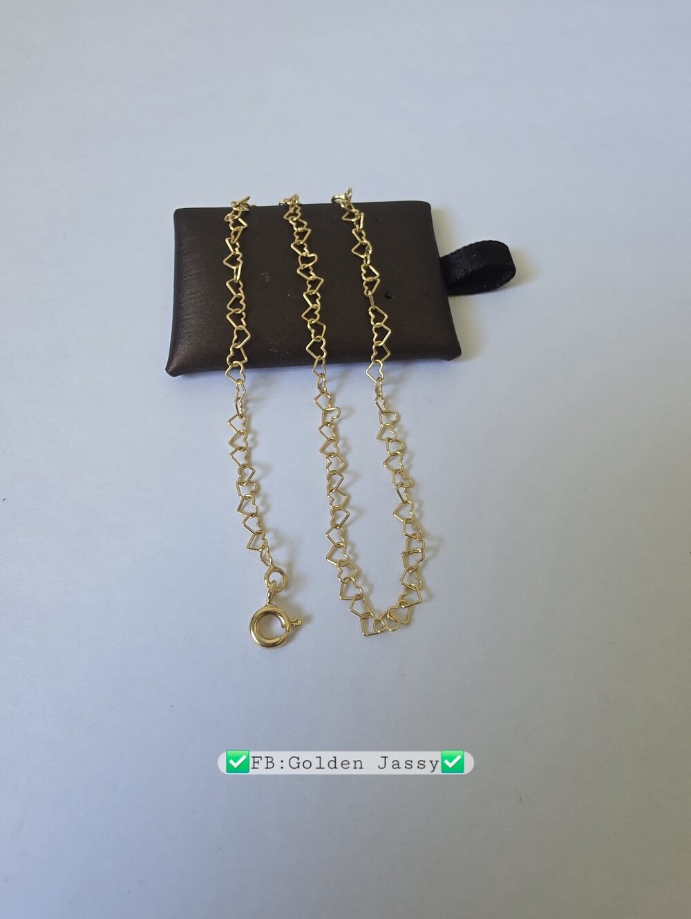 18K Real Gold Heart Anklet 9.75"